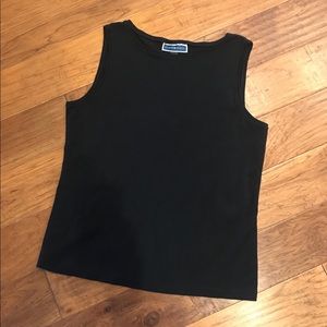 Karen Scott XL Solid Black Tank Top Shirt NWOT